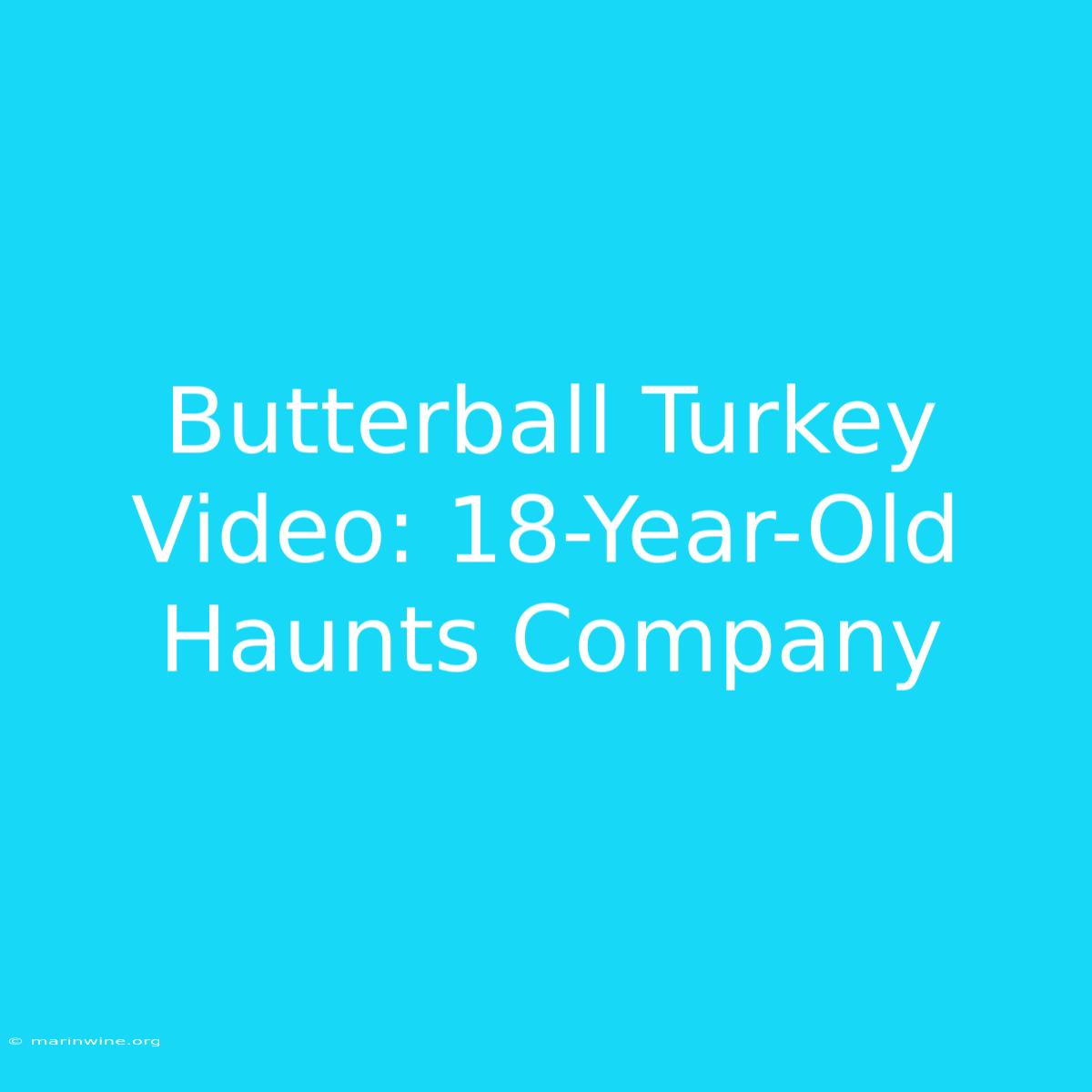 Butterball Turkey Video: 18-Year-Old Haunts Company