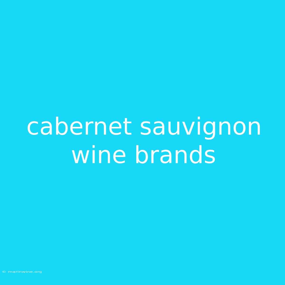 Cabernet Sauvignon Wine Brands