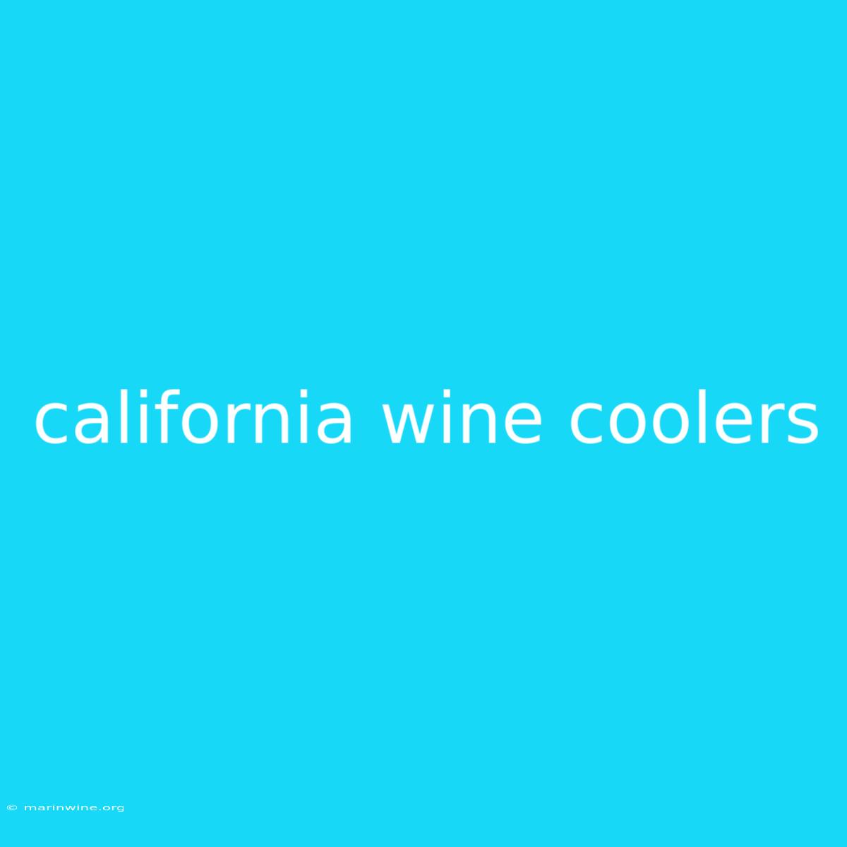 California Wine Coolers