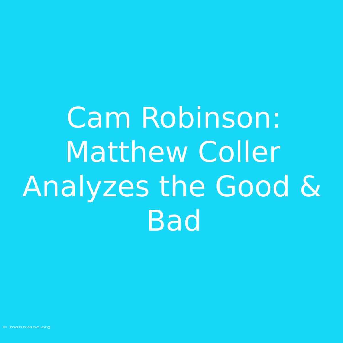 Cam Robinson: Matthew Coller Analyzes The Good & Bad