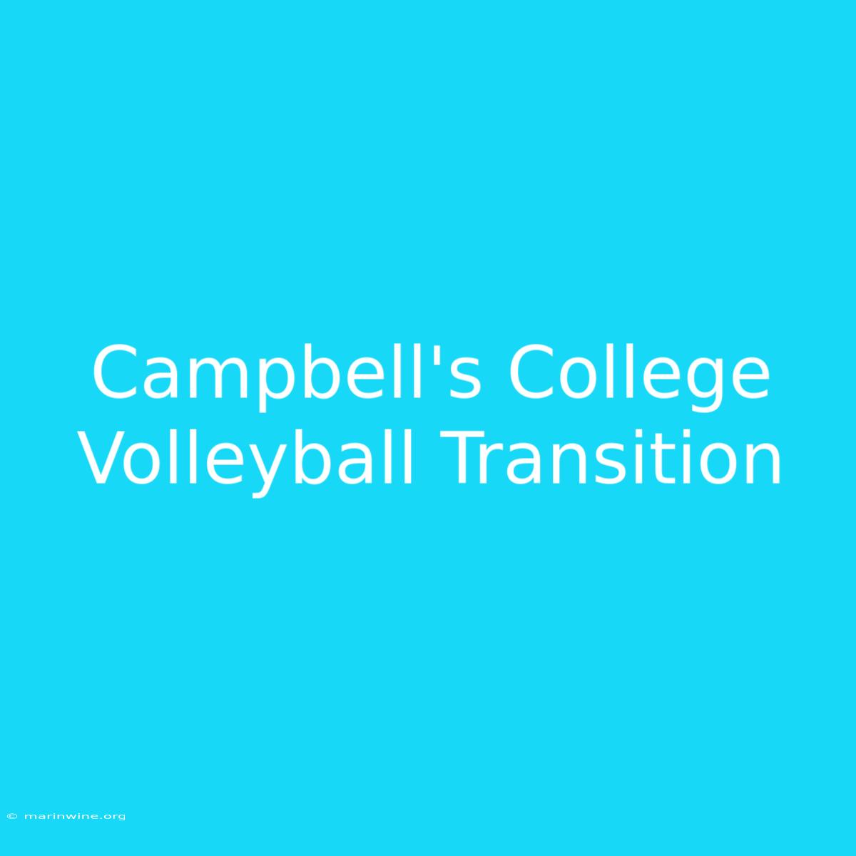 Campbell's College Volleyball Transition