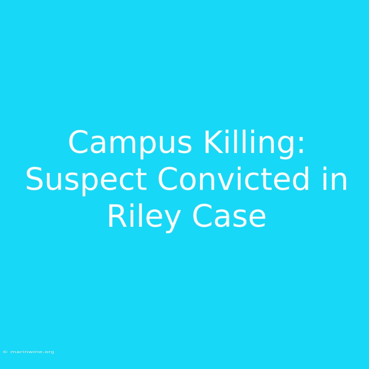 Campus Killing: Suspect Convicted In Riley Case