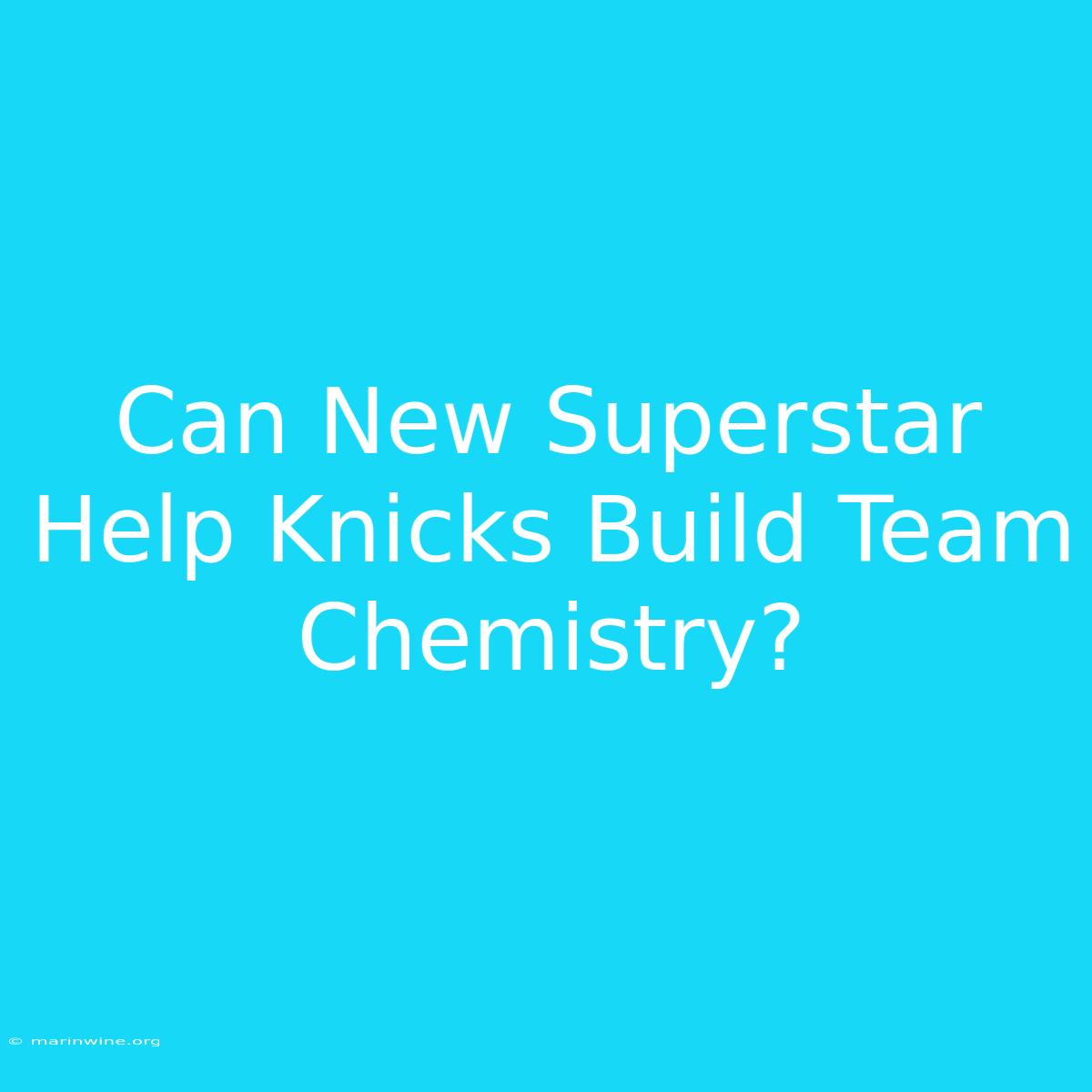 Can New Superstar Help Knicks Build Team Chemistry?