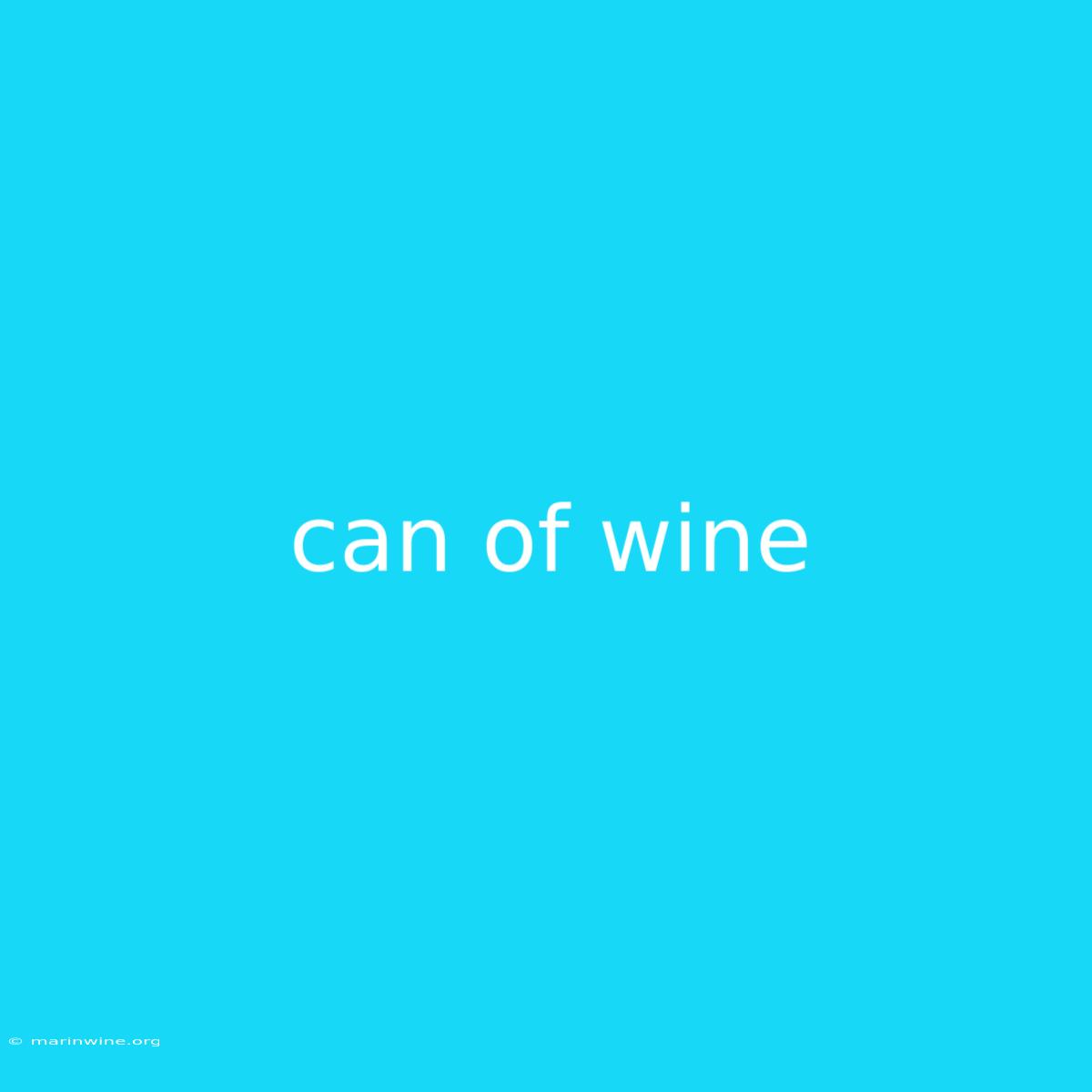 Can Of Wine