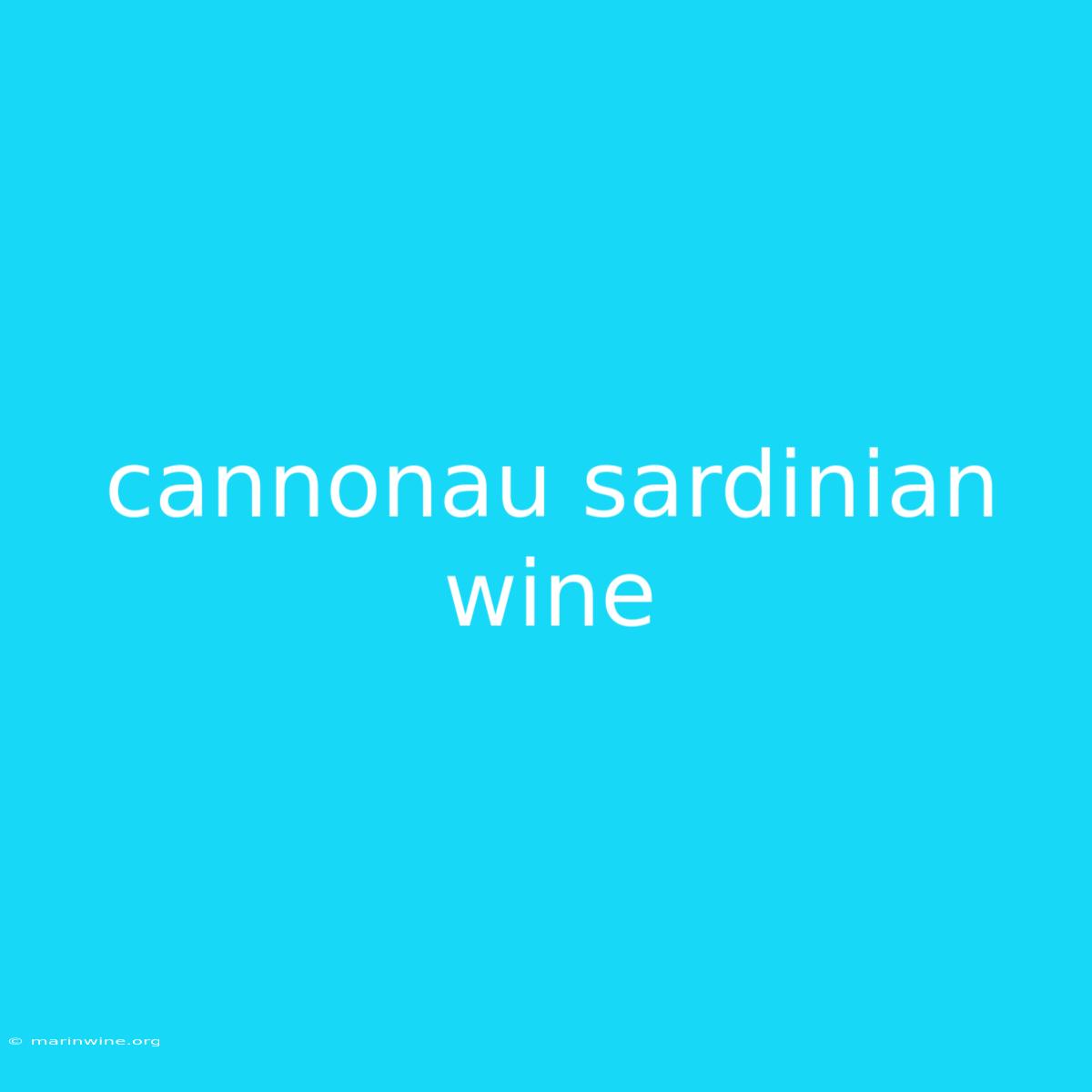 Cannonau Sardinian Wine