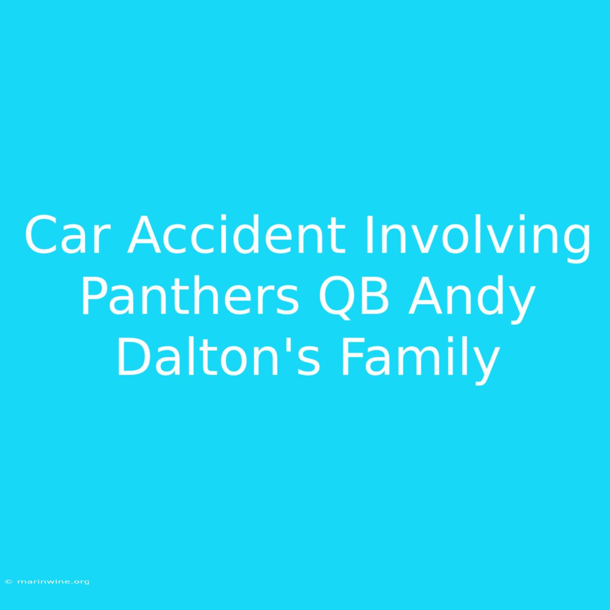 Car Accident Involving Panthers QB Andy Dalton's Family 