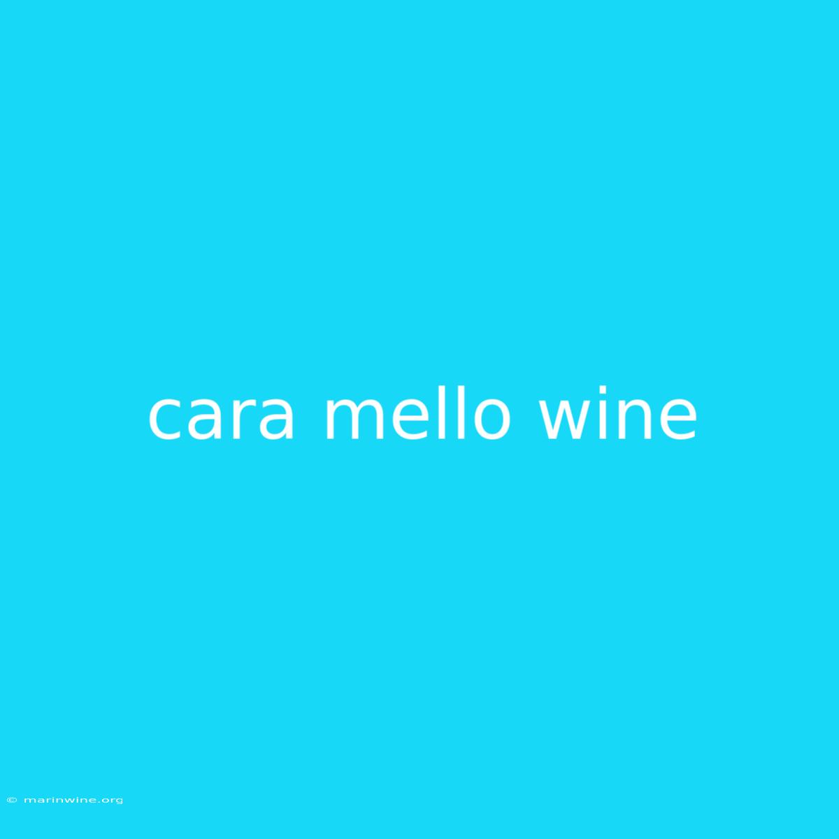 Cara Mello Wine