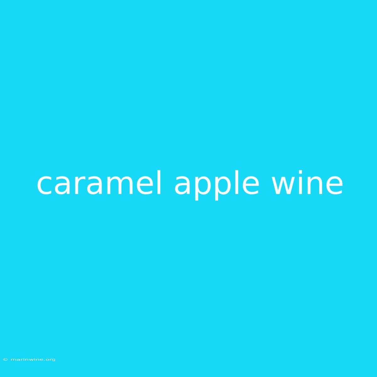 Caramel Apple Wine