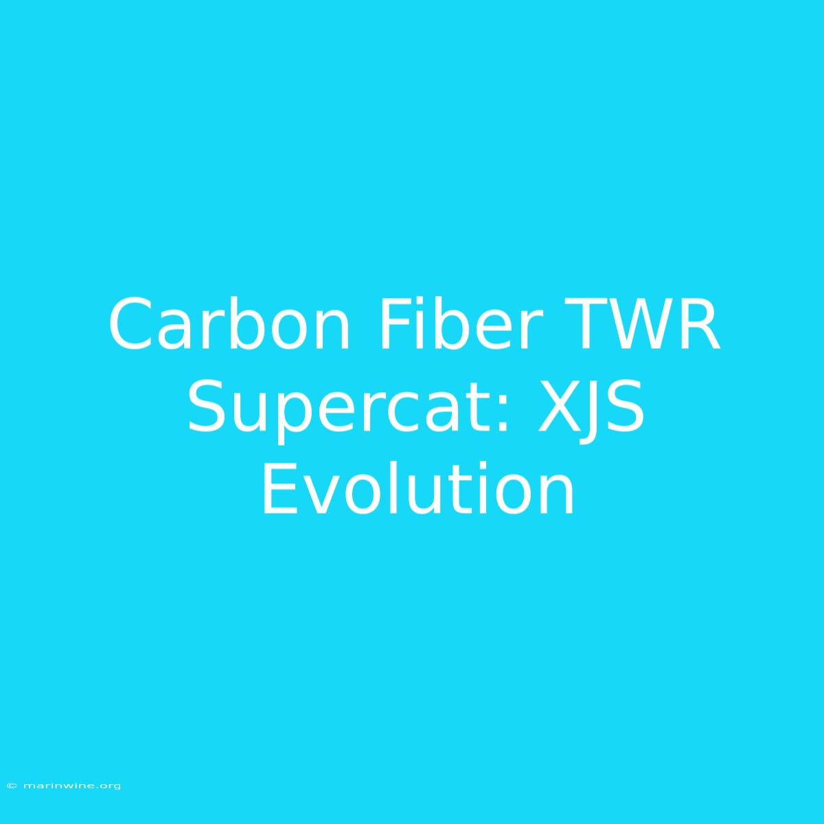 Carbon Fiber TWR Supercat: XJS Evolution