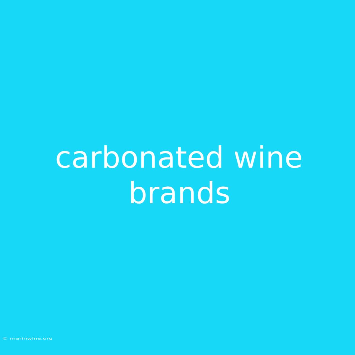 Carbonated Wine Brands