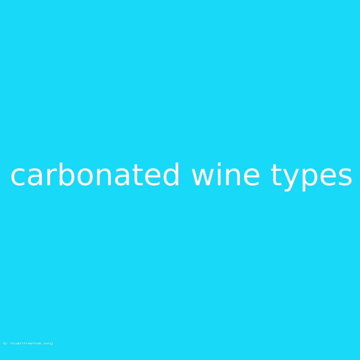 Carbonated Wine Types