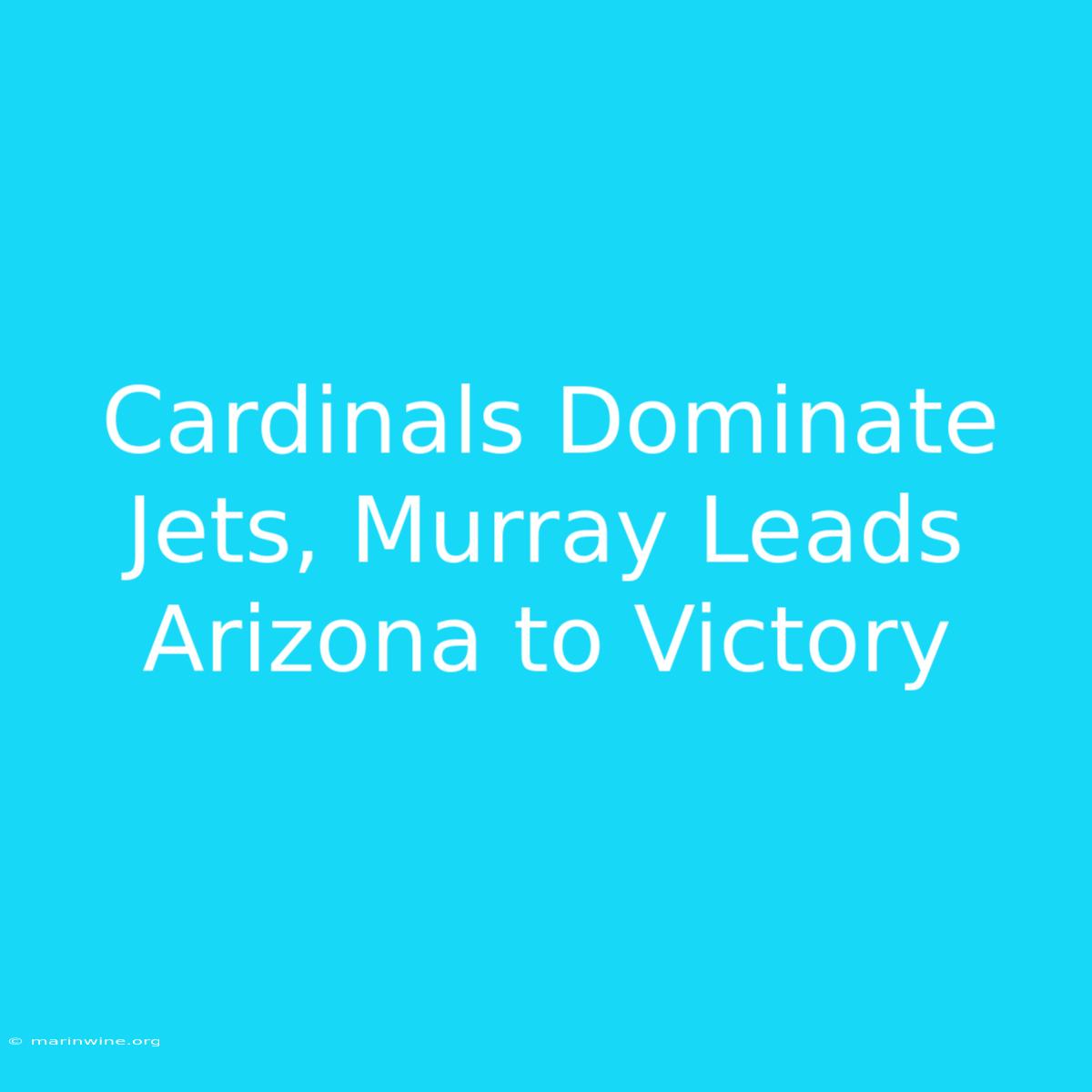 Cardinals Dominate Jets, Murray Leads Arizona To Victory