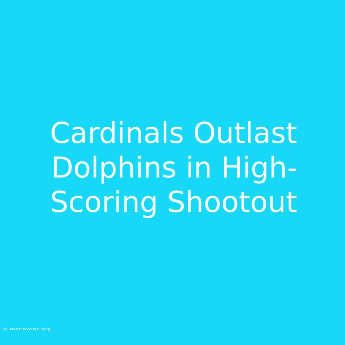 Cardinals Outlast Dolphins In High-Scoring Shootout