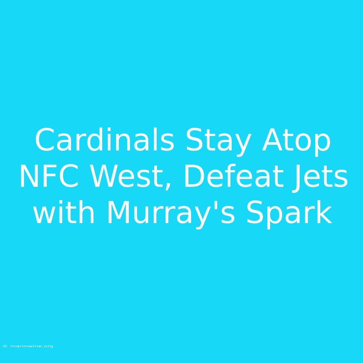 Cardinals Stay Atop NFC West, Defeat Jets With Murray's Spark 