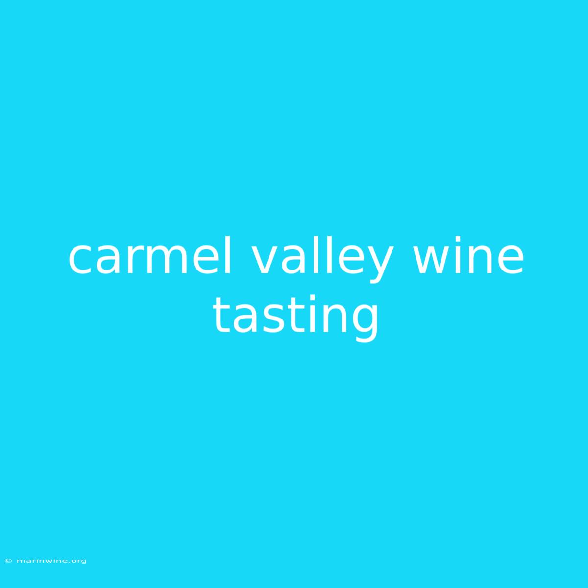 Carmel Valley Wine Tasting