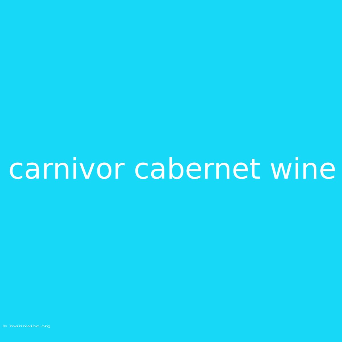 Carnivor Cabernet Wine