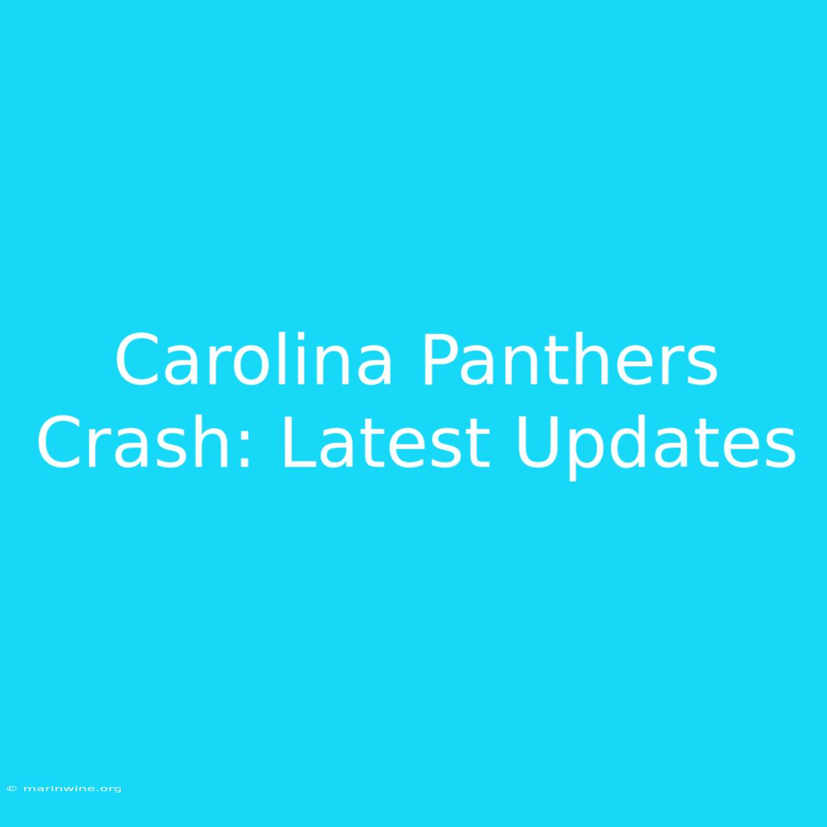 Carolina Panthers Crash: Latest Updates