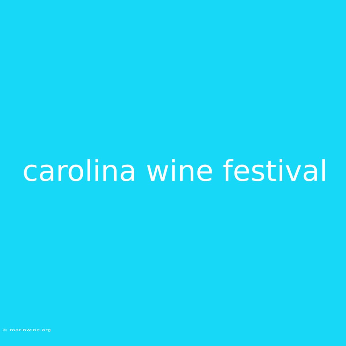 Carolina Wine Festival