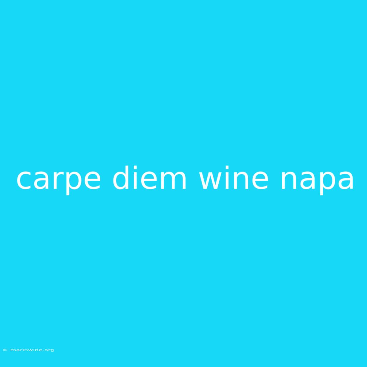 Carpe Diem Wine Napa