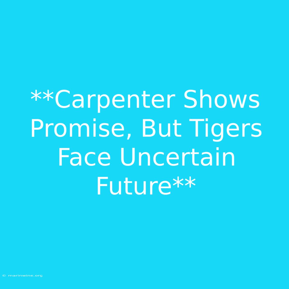 **Carpenter Shows Promise, But Tigers Face Uncertain Future**