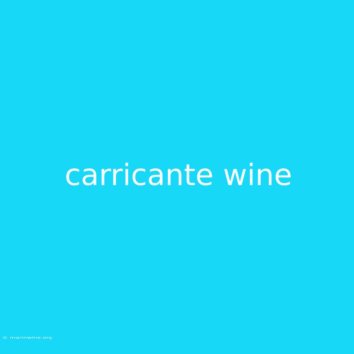 Carricante Wine