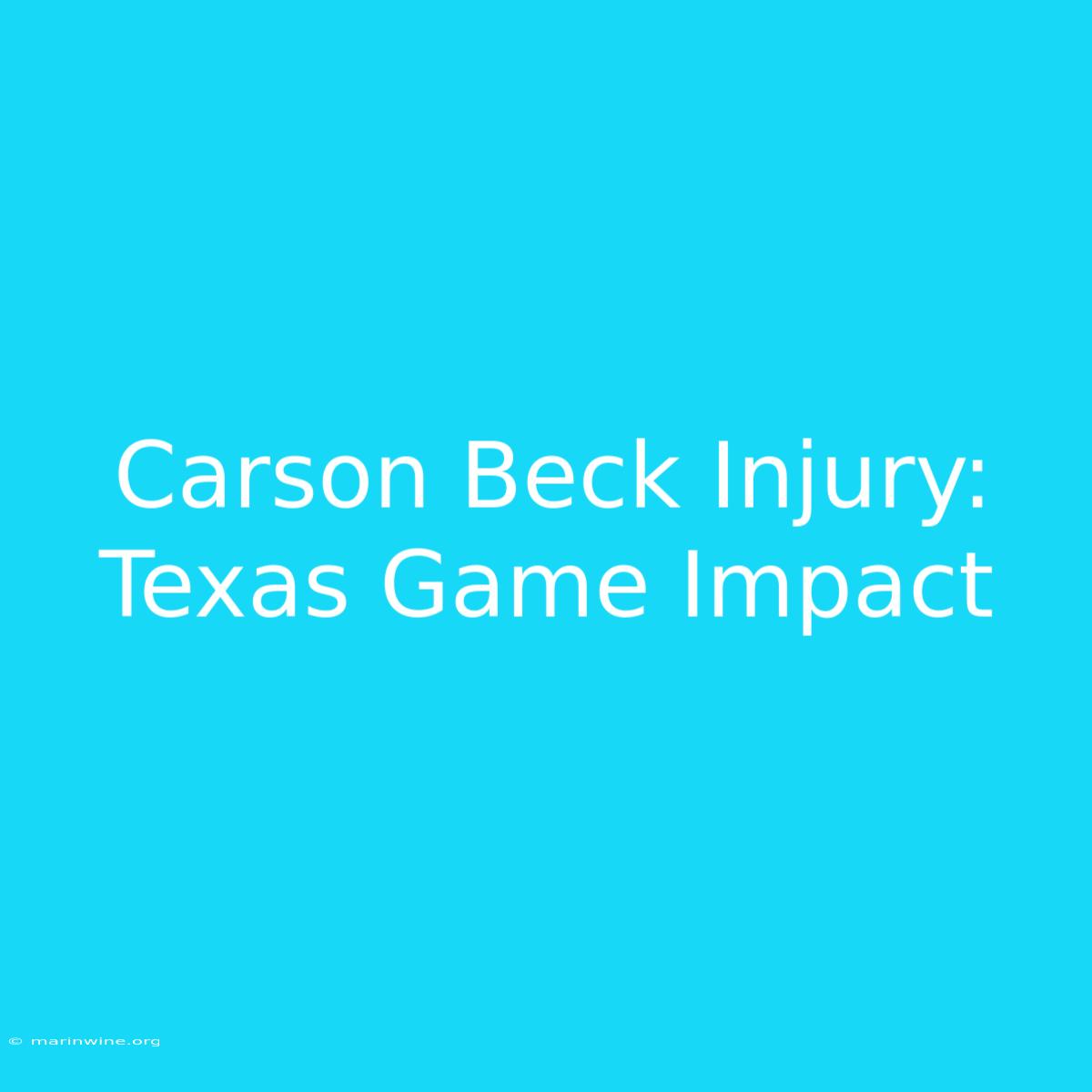 Carson Beck Injury: Texas Game Impact