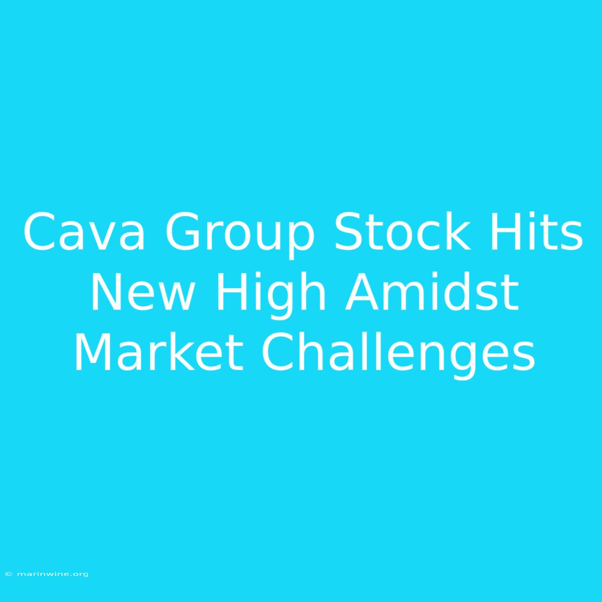 Cava Group Stock Hits New High Amidst Market Challenges