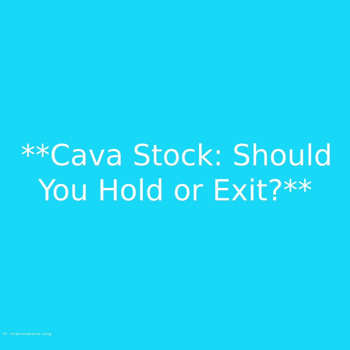 **Cava Stock: Should You Hold Or Exit?**