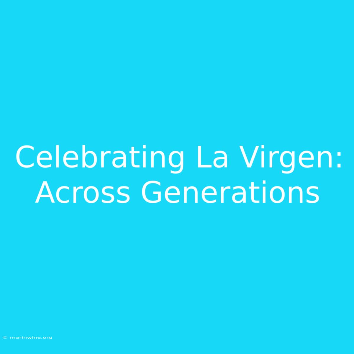 Celebrating La Virgen: Across Generations