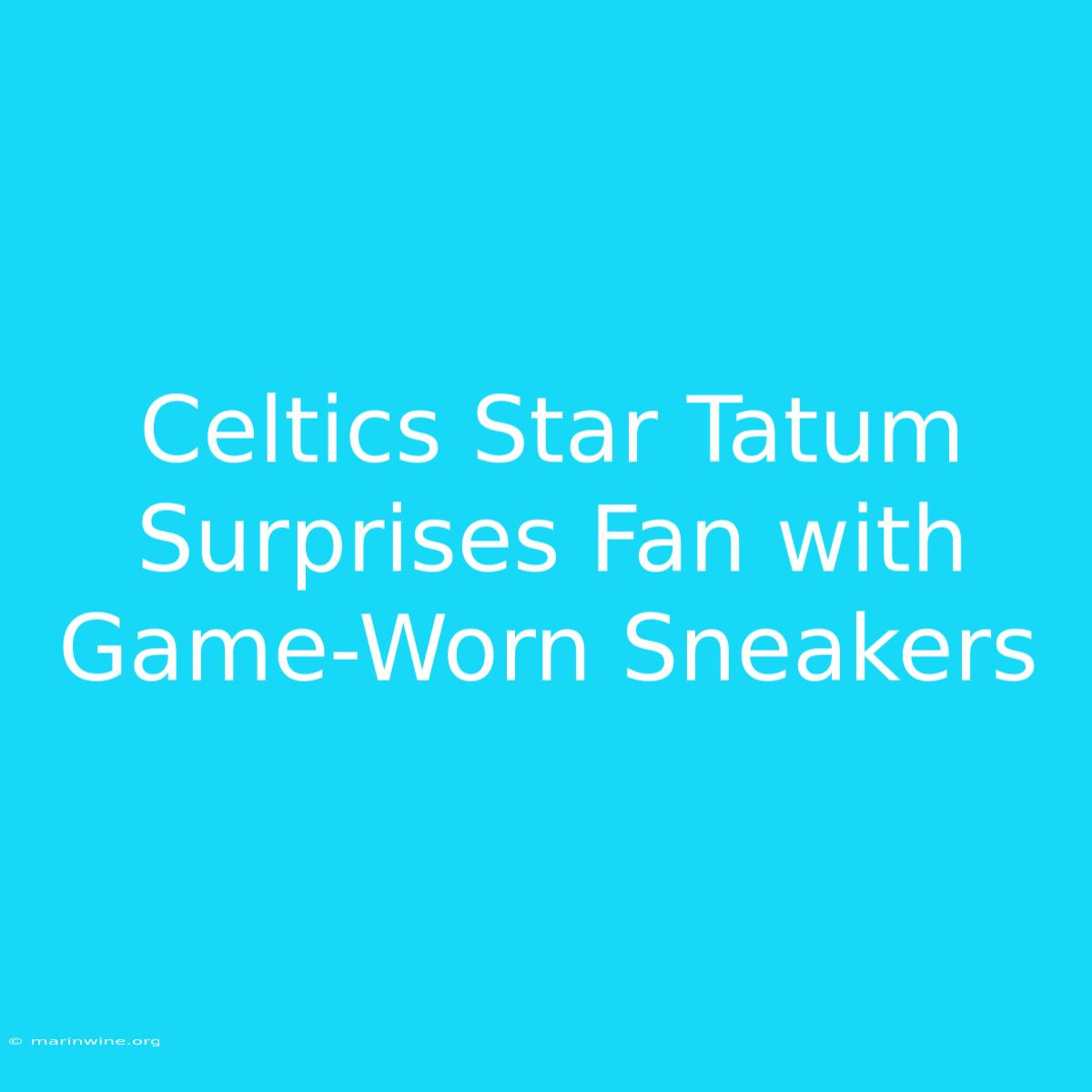 Celtics Star Tatum Surprises Fan With Game-Worn Sneakers