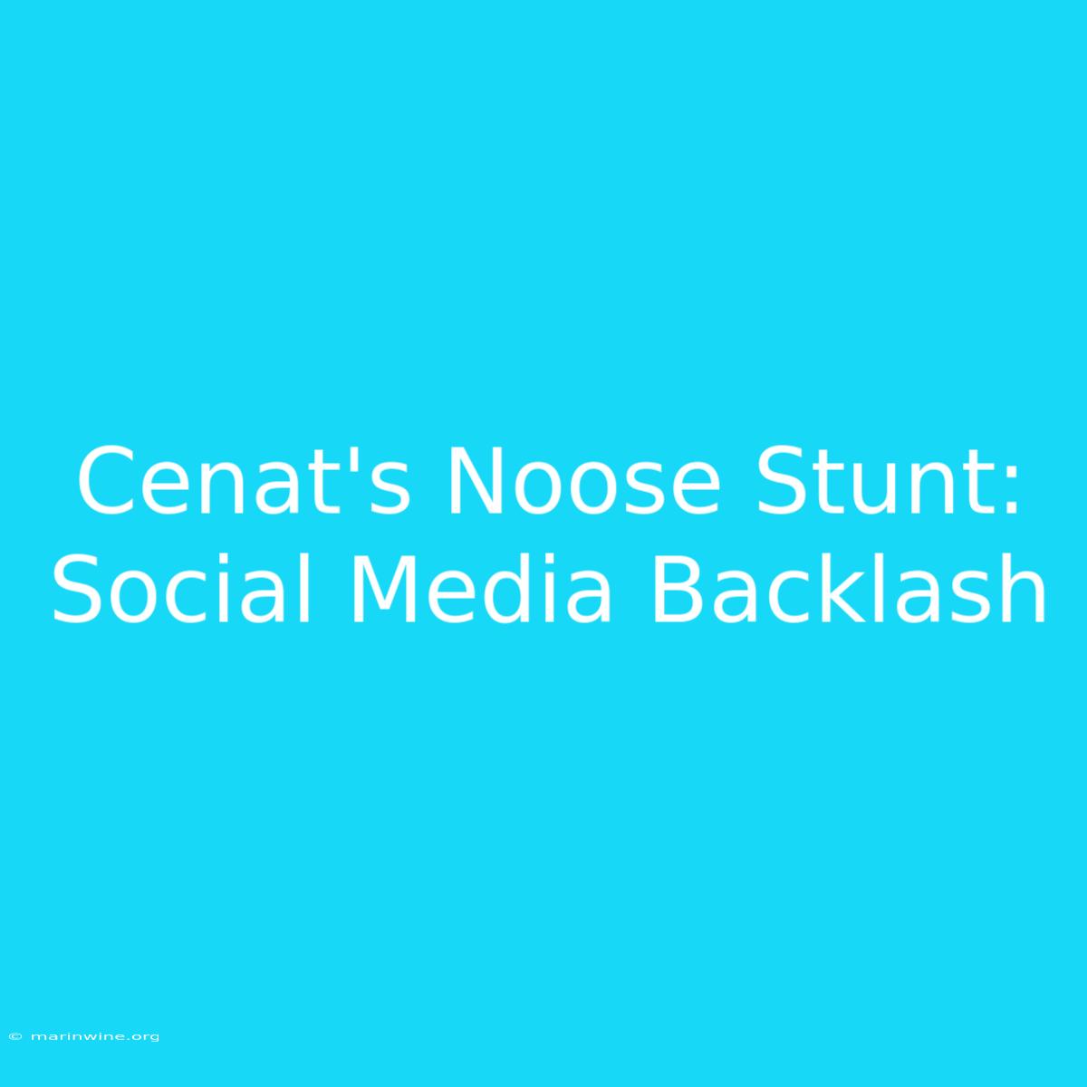 Cenat's Noose Stunt: Social Media Backlash