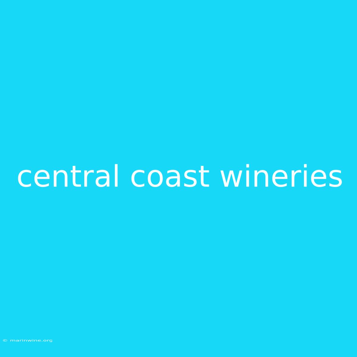 Central Coast Wineries