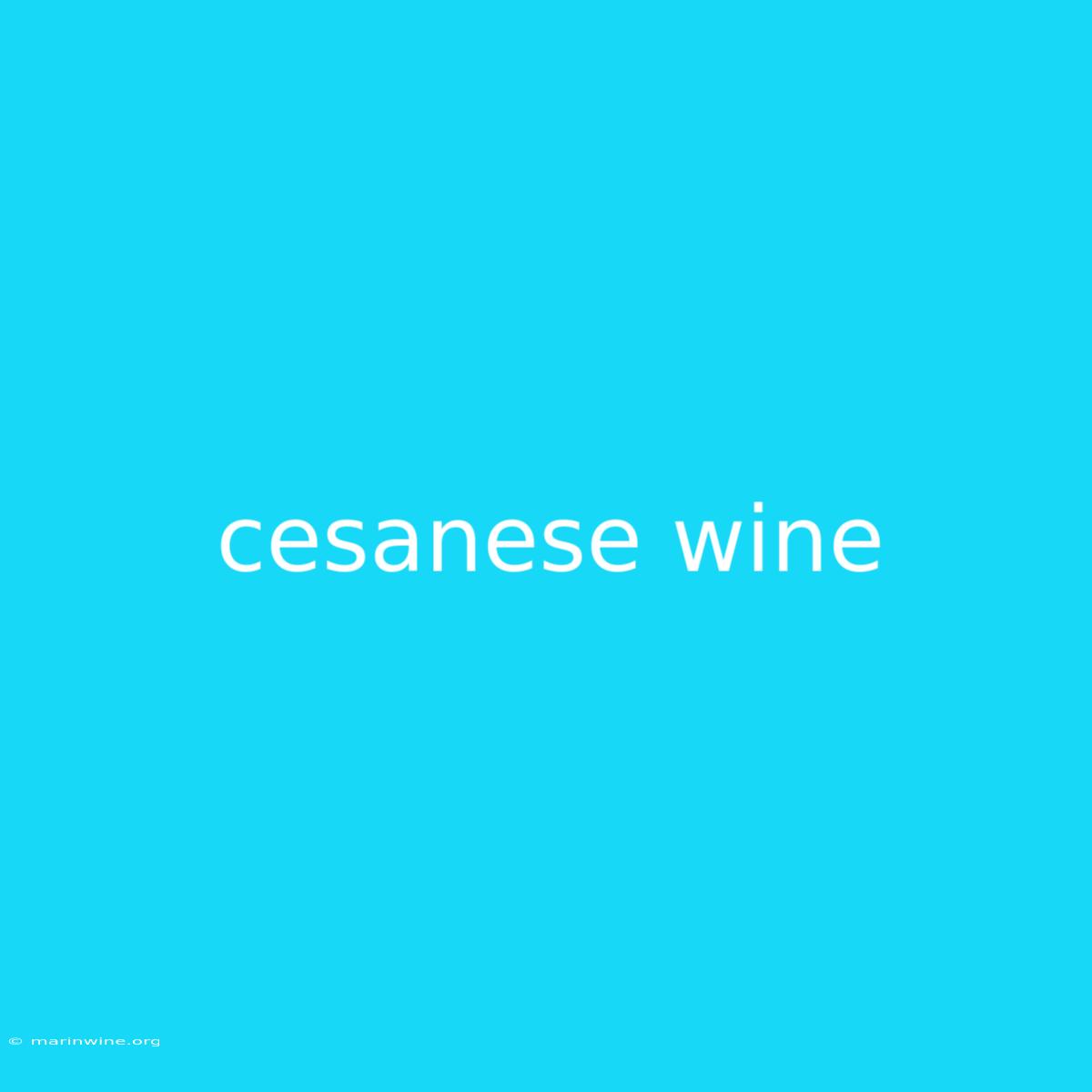 Cesanese Wine