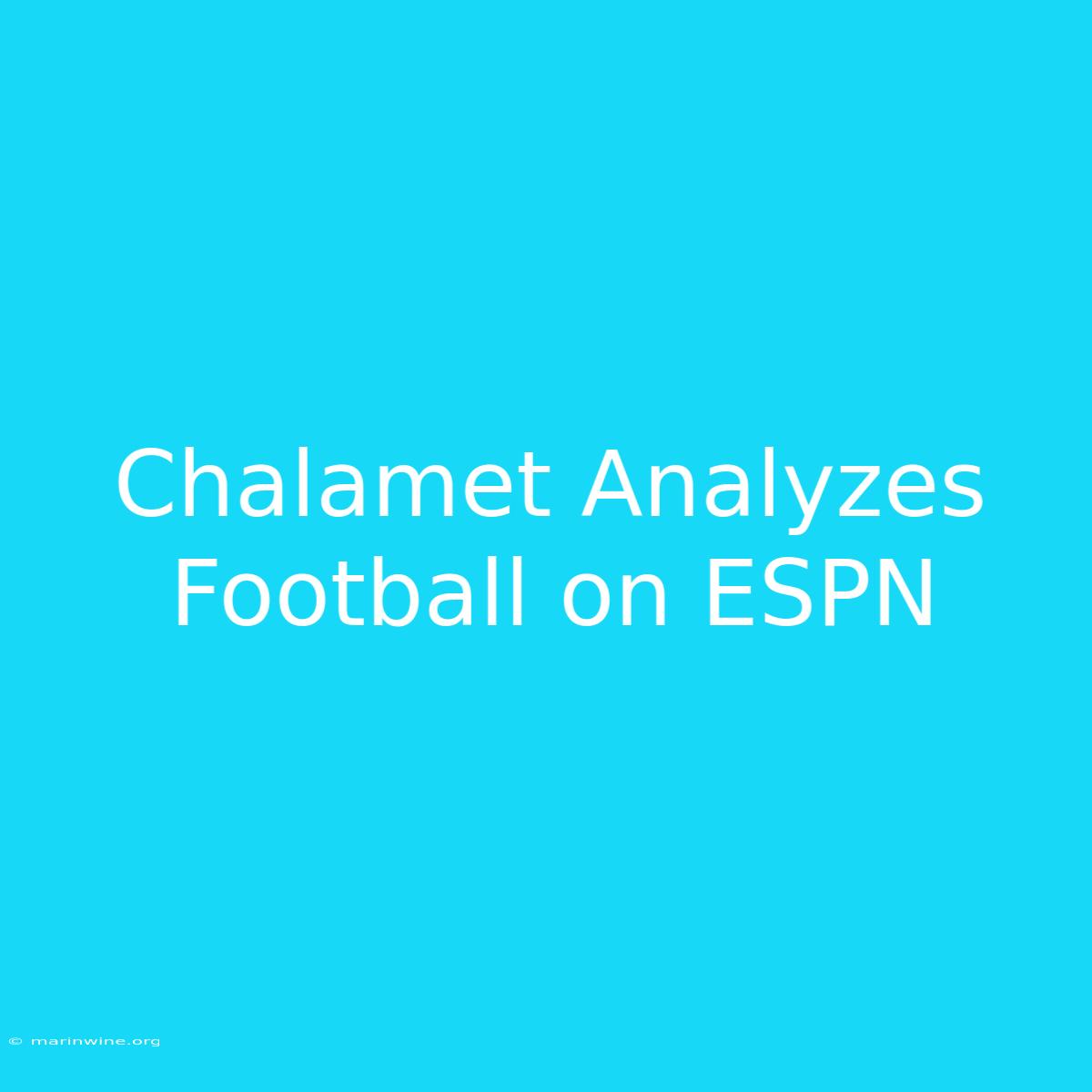 Chalamet Analyzes Football On ESPN