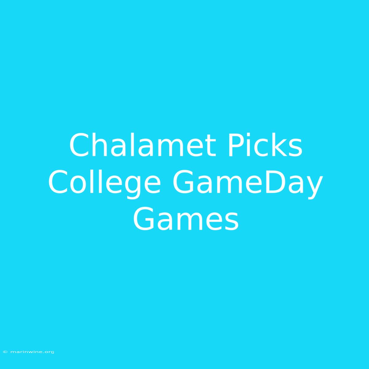 Chalamet Picks College GameDay Games