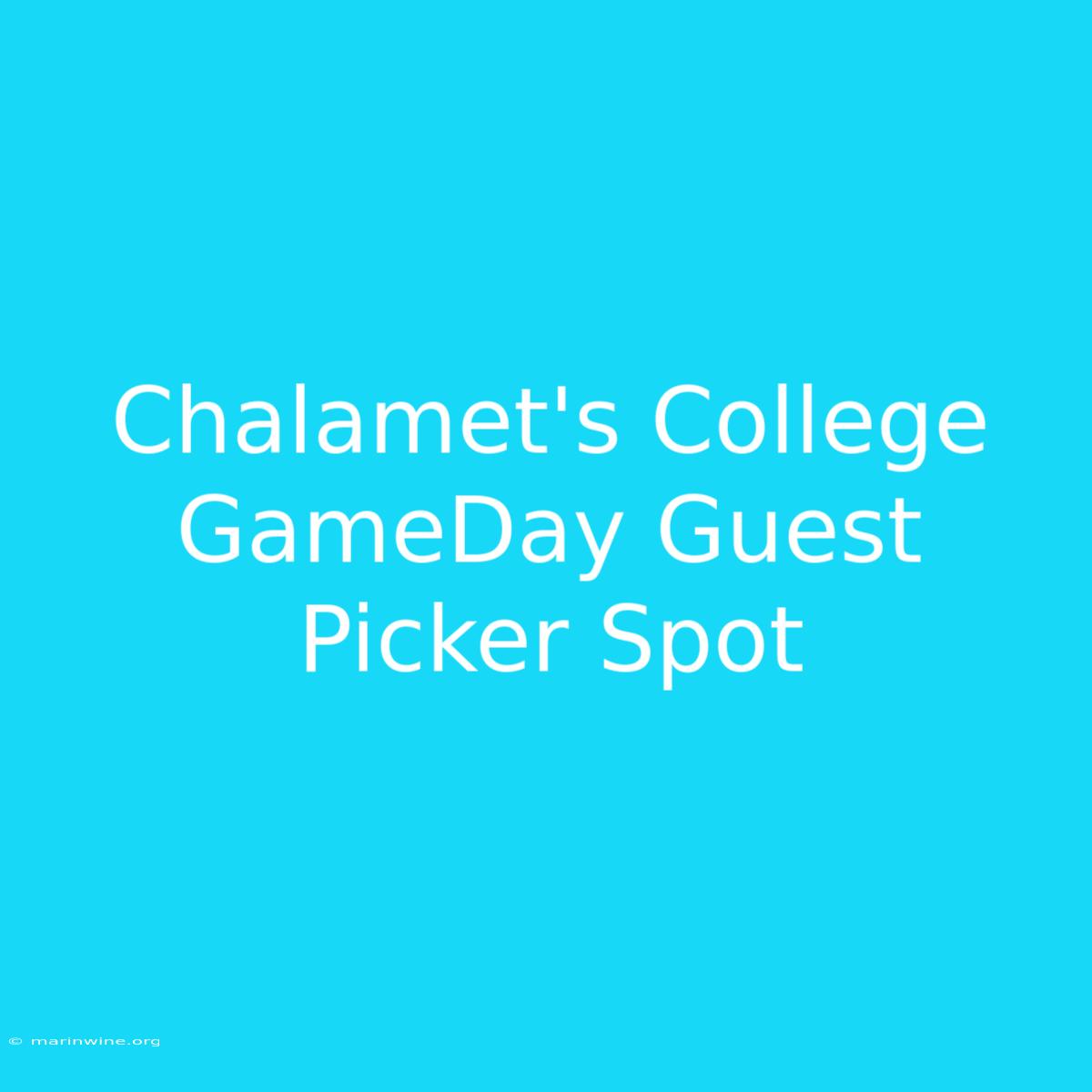 Chalamet's College GameDay Guest Picker Spot