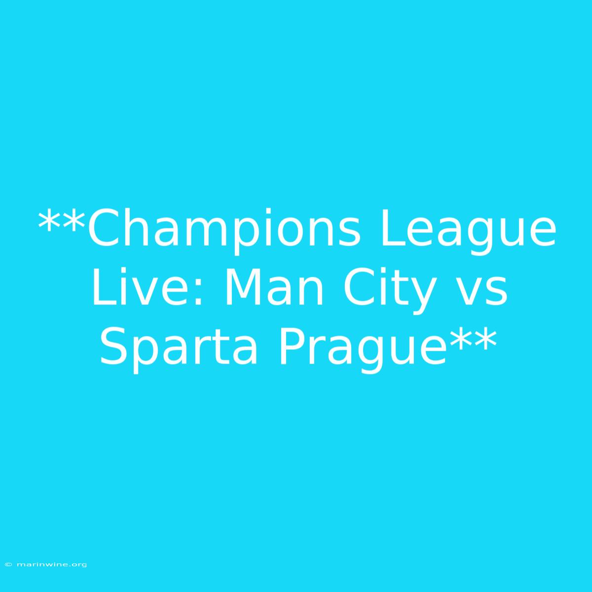 **Champions League Live: Man City Vs Sparta Prague**