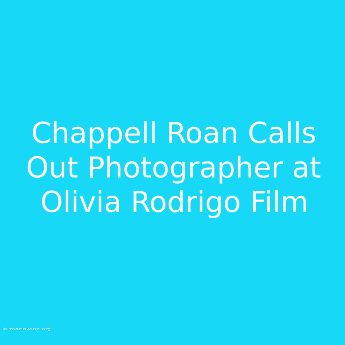 Chappell Roan Calls Out Photographer At Olivia Rodrigo Film