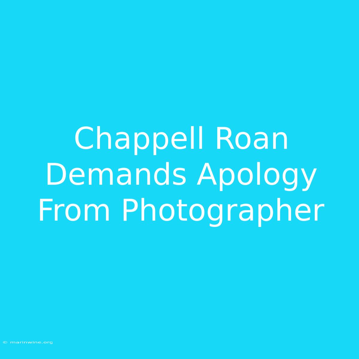 Chappell Roan Demands Apology From Photographer