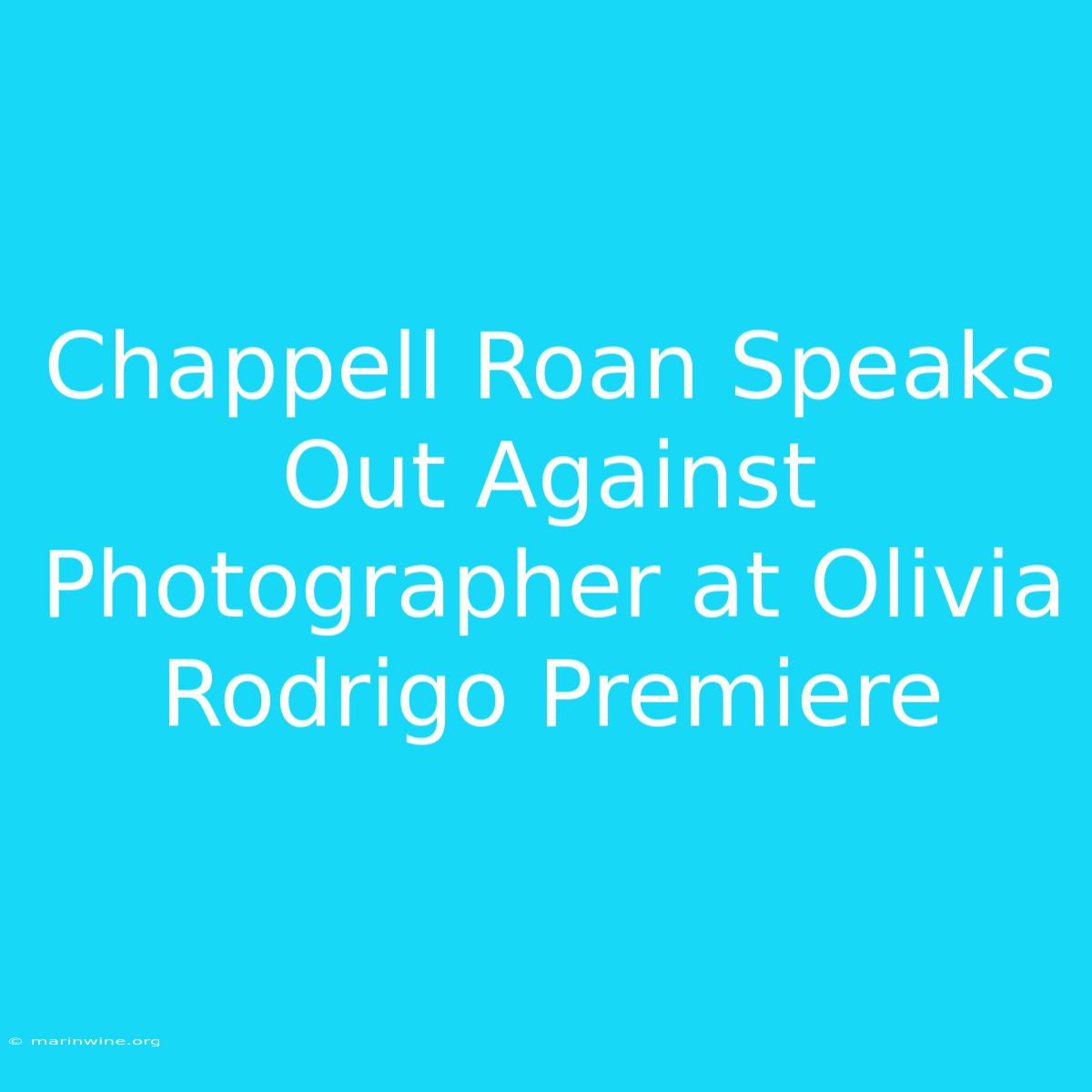 Chappell Roan Speaks Out Against Photographer At Olivia Rodrigo Premiere 