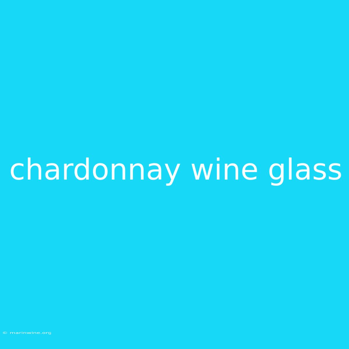 Chardonnay Wine Glass