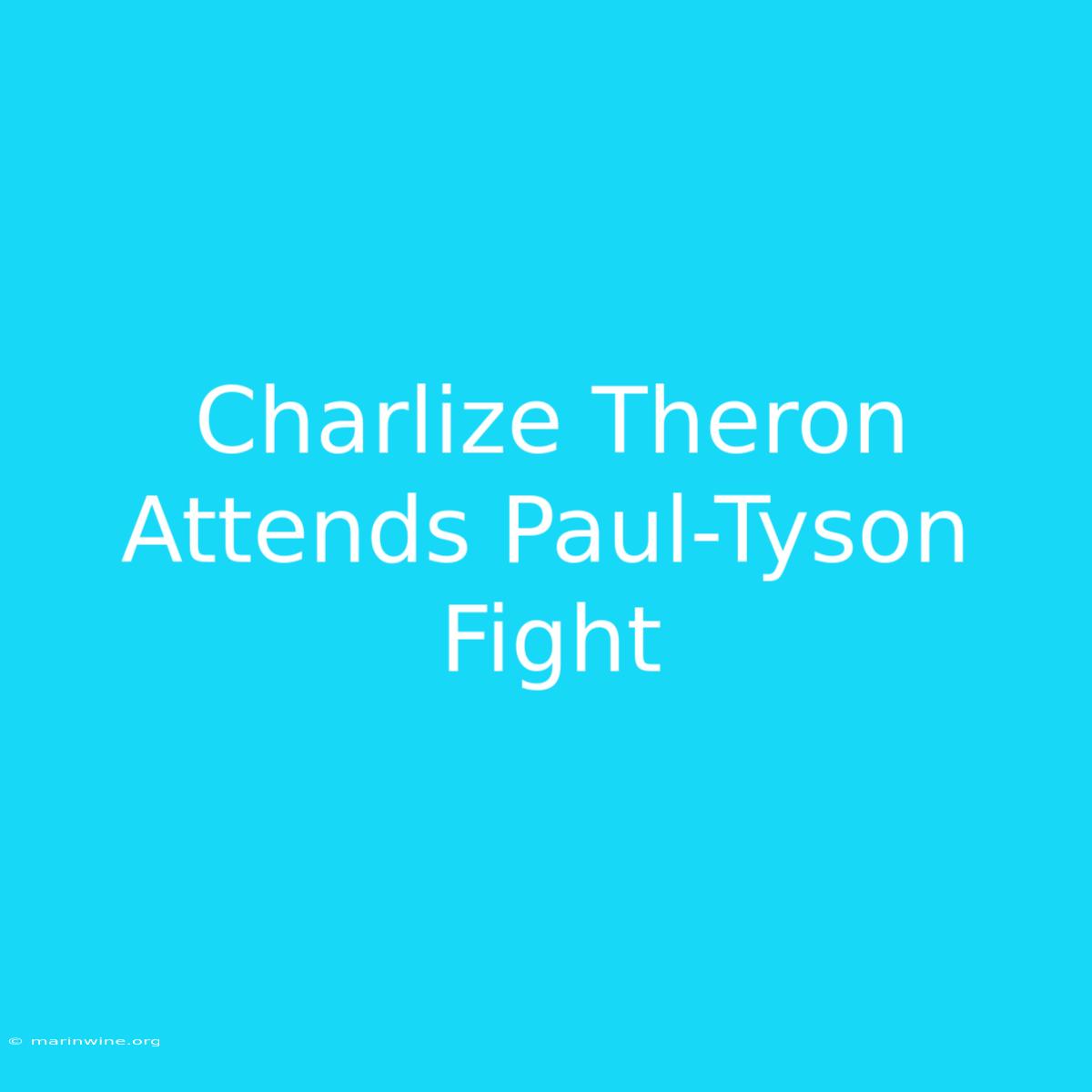 Charlize Theron Attends Paul-Tyson Fight