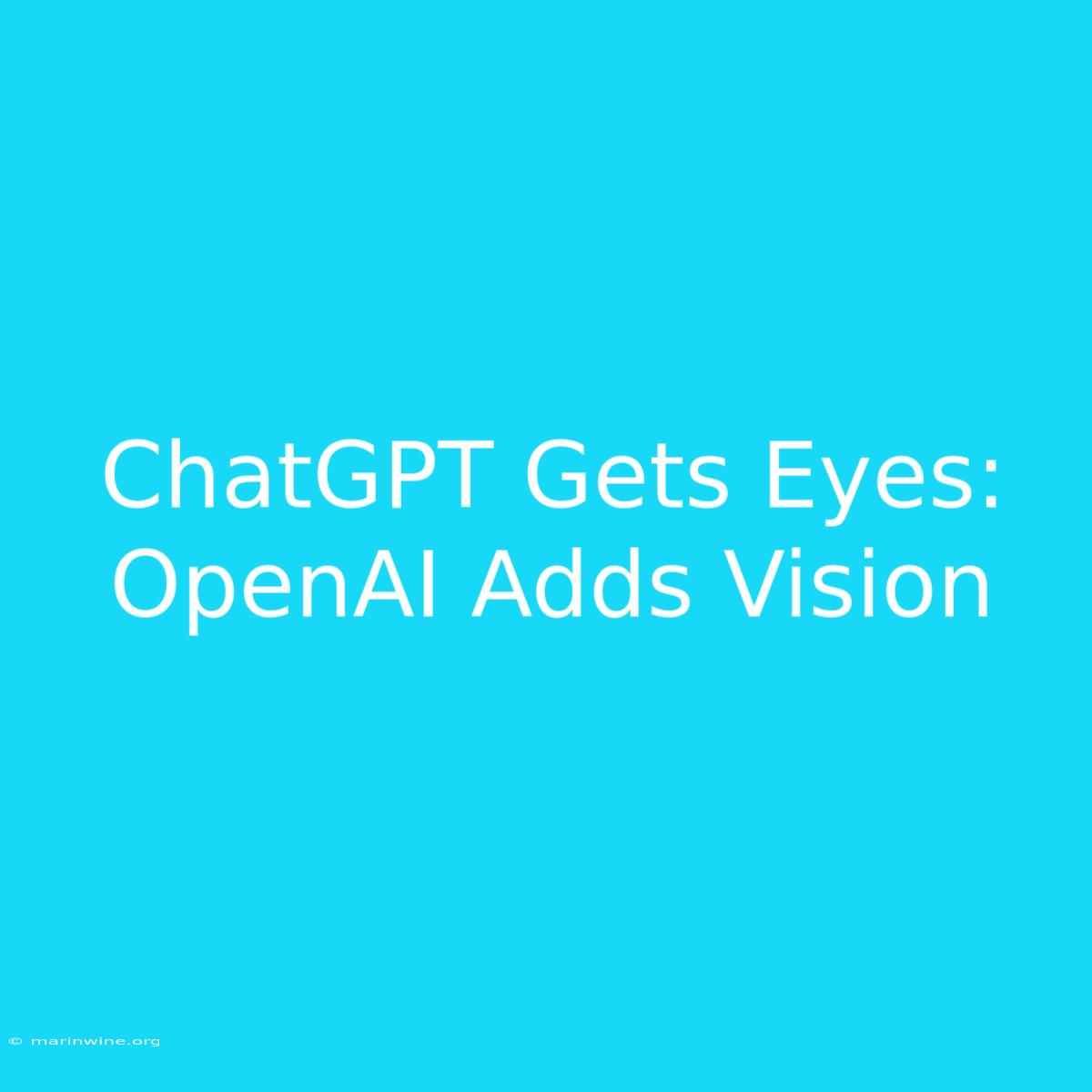 ChatGPT Gets Eyes: OpenAI Adds Vision