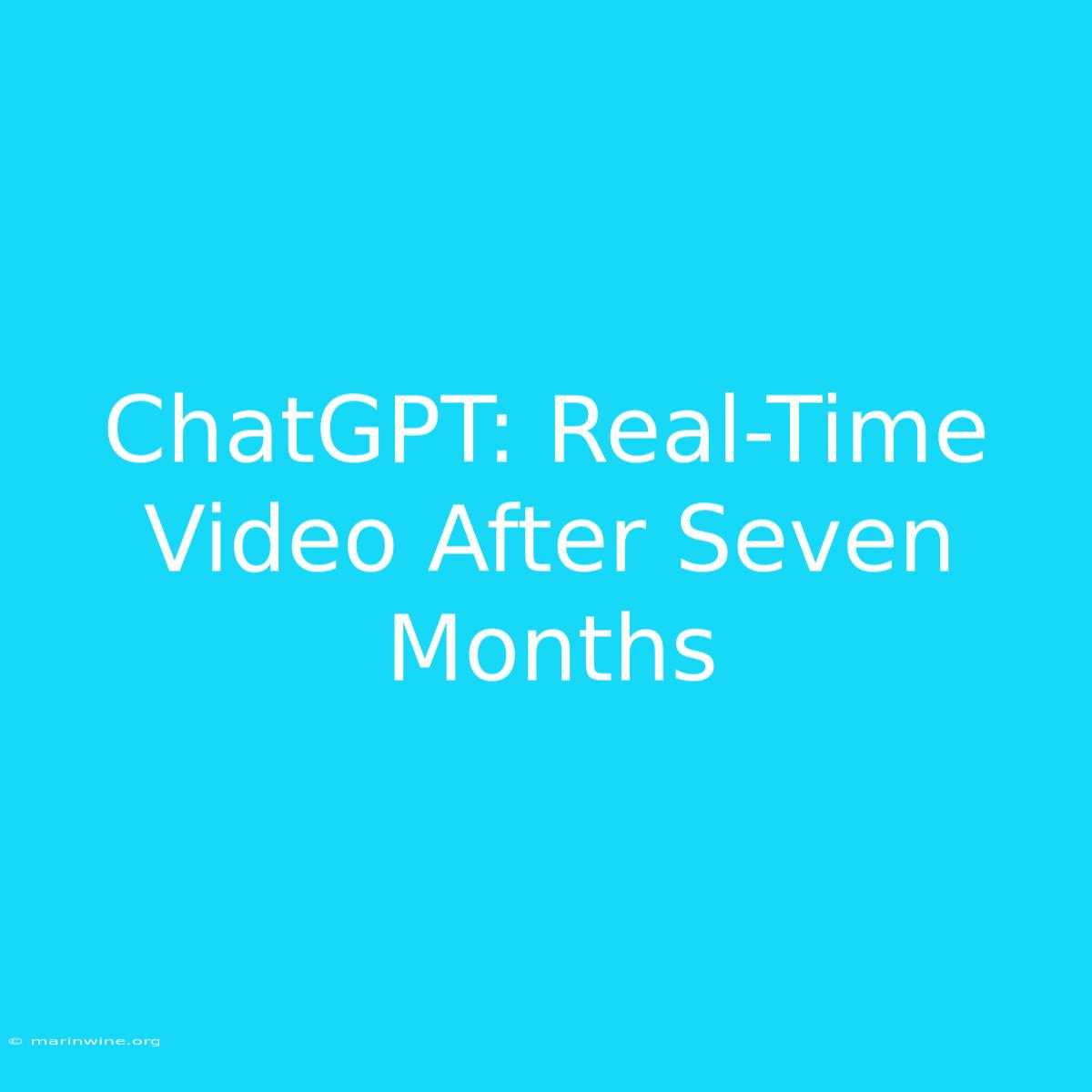 ChatGPT: Real-Time Video After Seven Months