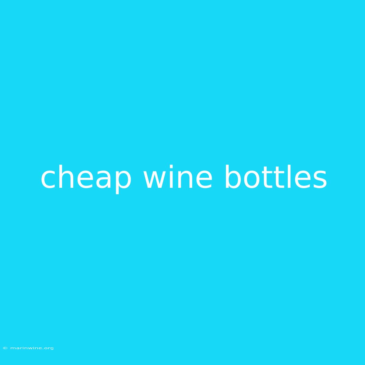 Cheap Wine Bottles