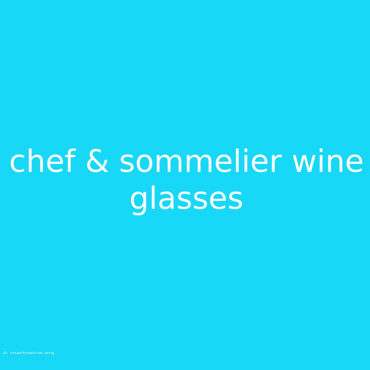 Chef & Sommelier Wine Glasses