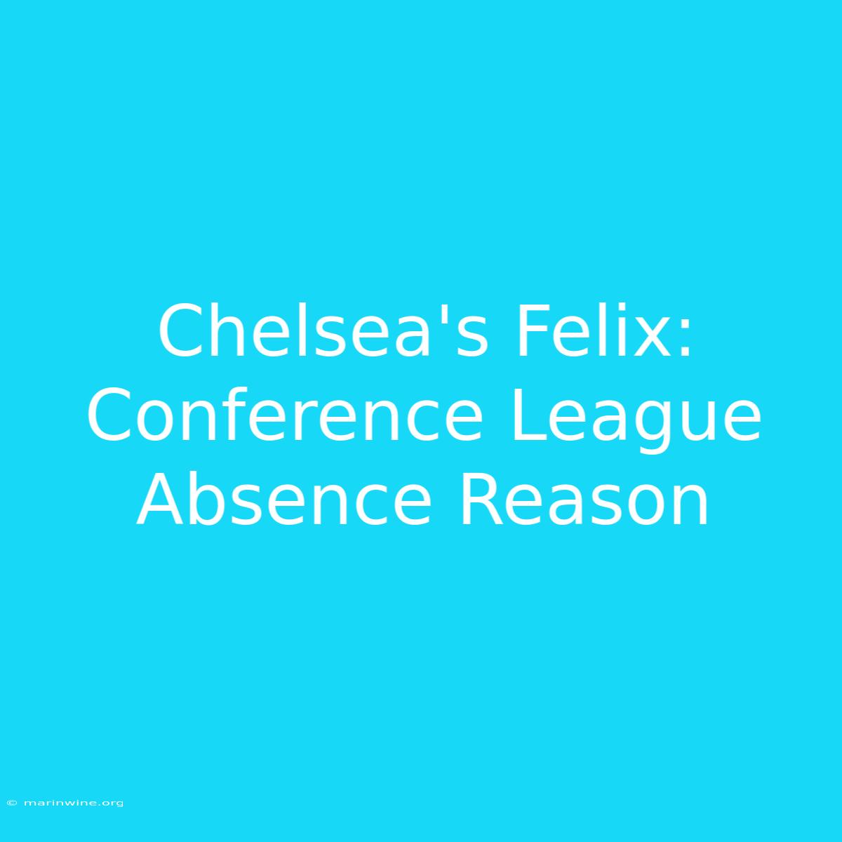 Chelsea's Felix: Conference League Absence Reason