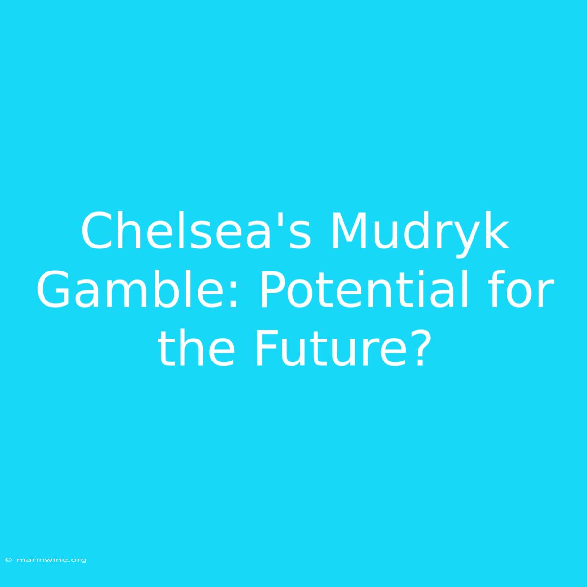 Chelsea's Mudryk Gamble: Potential For The Future?