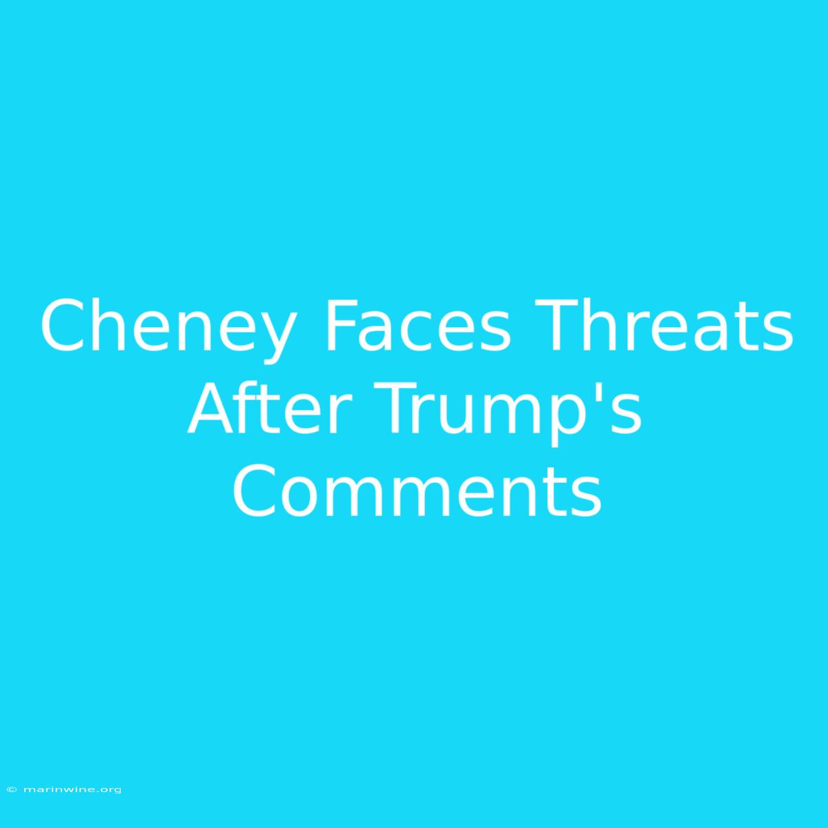 Cheney Faces Threats After Trump's Comments 