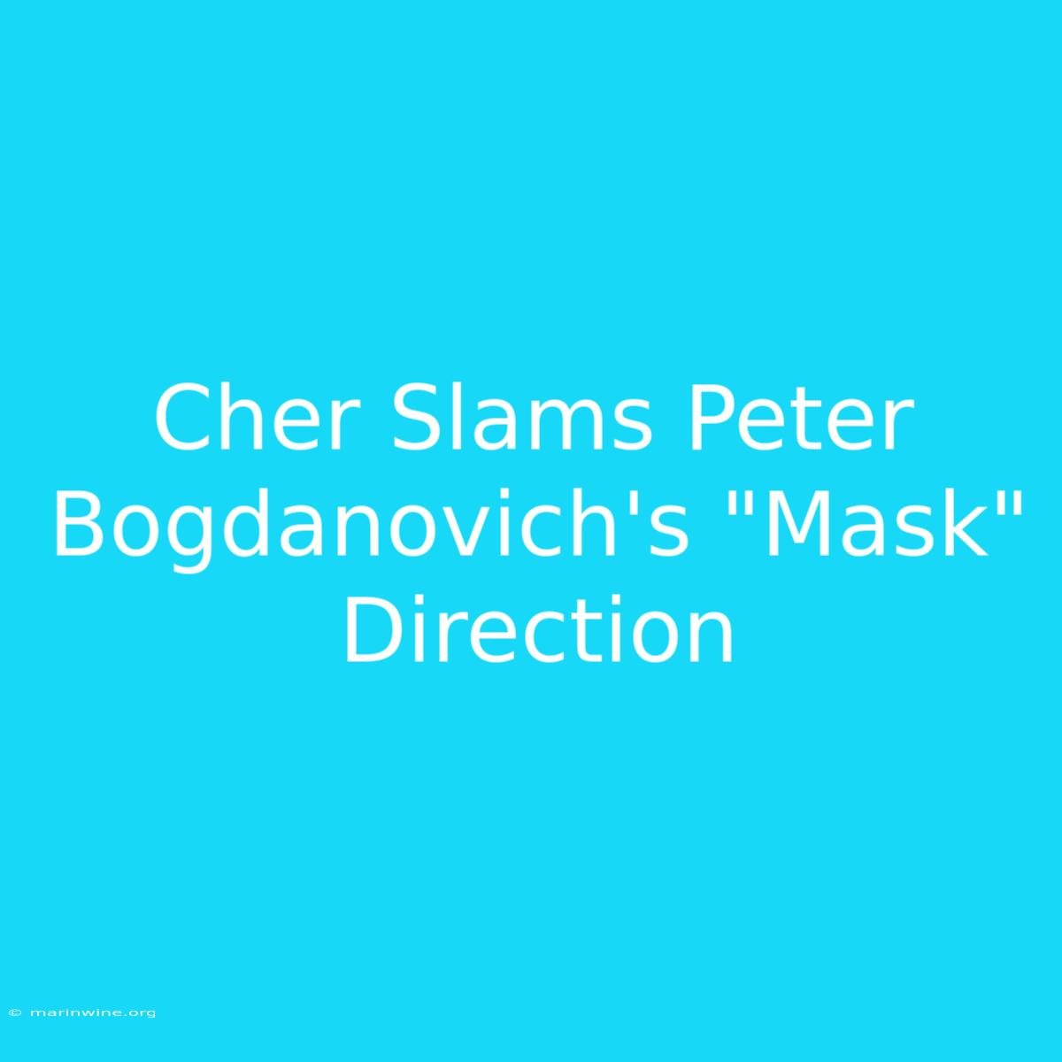 Cher Slams Peter Bogdanovich's 